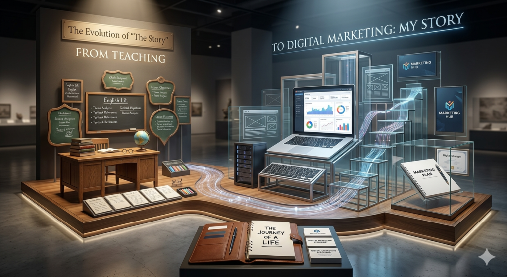 From Teaching to Digital Marketing: My Story gemini generated image dfjtpkdfjtpkdfjt